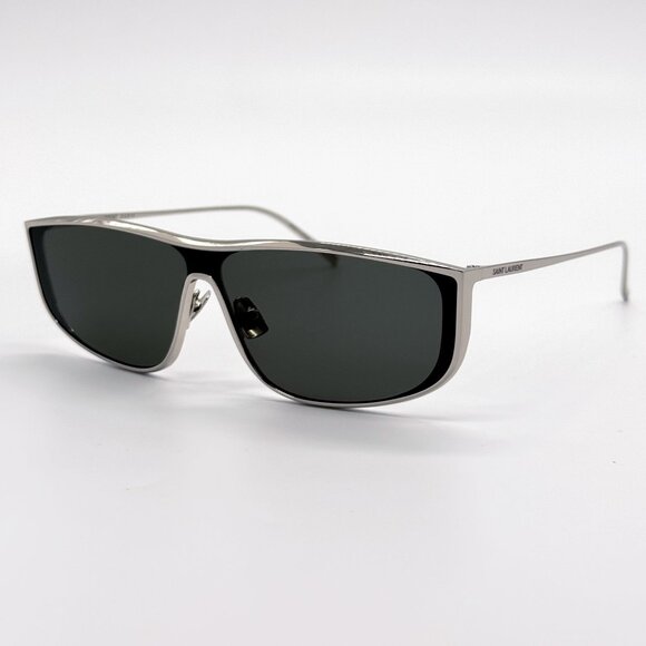 NEW SAINT LAURENT LUNA SL605 001 SILVER GRAY SHIELD SUNGLASSES SL 605 SHIELD - Picture 3 of 13